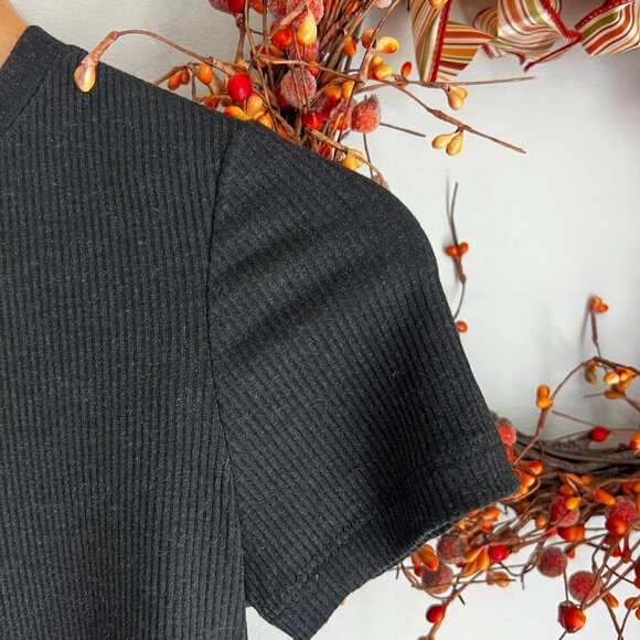 prAna Womens Short Sleeve Rib Knit Shirt Top XTRA-SMALL XS in Black Modal - Picture 2 of 8
